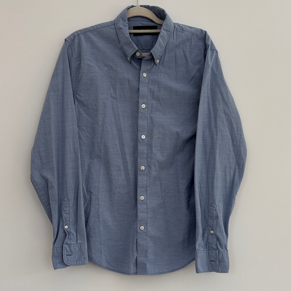 Abercrombie & Fitch Men's Button-Down Shirt in Dusty Blue